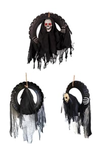Halloween Cadılar Bayramı Işıklı Sesli Hareketli Kurukafa Kapı Süsü