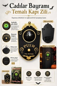 Halloween Cadılar Bayramı Işıklı ve Sesli Gözlü Kapı Zili