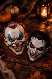 Halloween Cadılar Bayramı Joker-Vampir Maske 2li Set