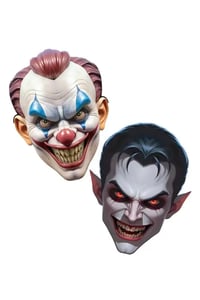 Halloween Cadılar Bayramı Joker-Vampir Maske 2li Set