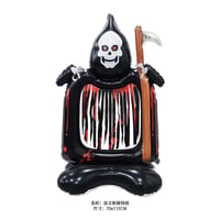 Halloween Cadılar Bayramı Kafatası Fotoğraf Çerçevesi Ayaklı Büyük Boy Folyo Balon 115X70 cm