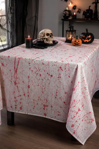 Halloween Cadılar Bayramı Kan Sıçraması Desenli Masa Örtüsü 120 x 200 cm