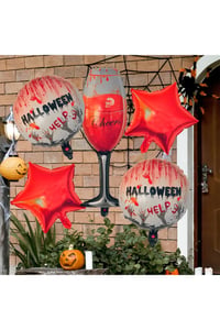 Halloween Cadılar Bayramı Kanlı Kadeh Temalı 5 Li Folyo Balon Seti
