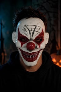 Halloween Cadılar Bayramı Kırmızı Gözlü Palyaço Maske 