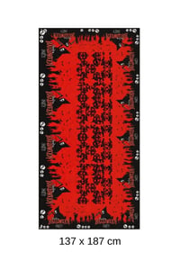 Halloween Cadılar Bayramı Kırmızı Siyah Masa Örtüsü 137 x 187 cm