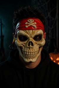 Halloween Cadılar Bayramı Kuru Kafa Korsan Maske 