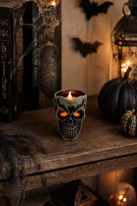 Halloween Cadılar Bayramı Kurukafa Mumluk – Kafatası Figürlü Dekoratif Mumluk