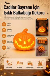 Halloween Cadılar Bayramı LED Işıklı Balkabağı Dekoru – Işıklı Balkabağı Süsü