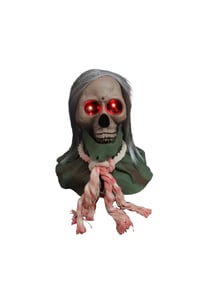 Halloween Cadılar Bayramı Sesle Aktifleşen Zeminde Hareket Eden Işıklı Kuru Kafa Dekoru
