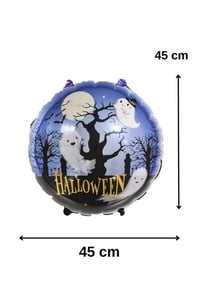 Halloween Hayalet Tasarımlı 45x45 Cm Folyo Balon Halloween Cadılar Bayramı Parti Malzemesi