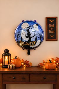 Halloween Hayalet Tasarımlı 45x45 Cm Folyo Balon Halloween Cadılar Bayramı Parti Malzemesi