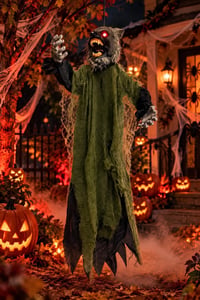 Halloween Kurt Adam Dekoru 105 cm Işıklı Sesli Hareketli Cadılar Bayramı Asma Süs