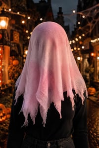Halloween Pembe Tül Örtü 120 x 200 cm – Cadılar Bayramı Masa, Pencere ve Kostüm Dekoru