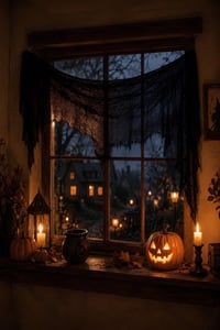 Halloween Siyah Tül Örtü 120 x 200 cm – Cadılar Bayramı Masa, Pencere ve Dekor Süsü