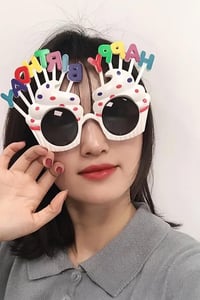 Happy Birthday Beyaz Parti Gözlüğü