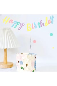 Happy Birthday Makaron Kaligrafi Banner