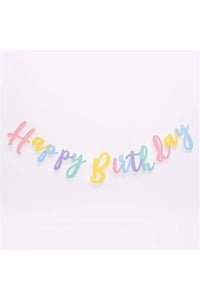 Happy Birthday Makaron Kaligrafi Banner