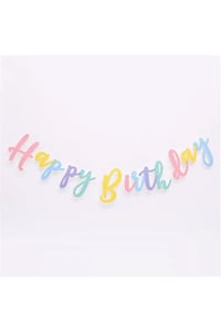 Happy Birthday Makaron Kaligrafi Banner