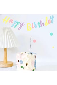 Happy Birthday Makaron Kaligrafi Banner