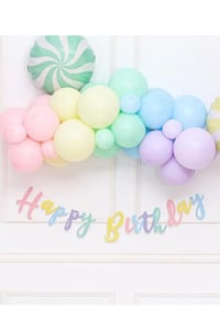 Happy Birthday Makaron Kaligrafi Banner