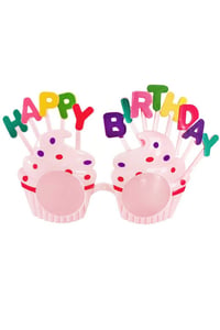 Happy Birthday Pembe Parti Gözlüğü