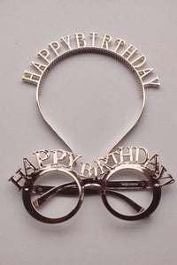 Happy Birthday Tac Gözlük Seti Rose Gold Renk Doğum Günü Parti Aksesuar Taç Gözlük