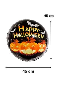 Happy Halloween Bal Kabağı Tasarımlı 45x45 Cm Folyo Balon Halloween Cadılar Bayramı Parti Malzemesi