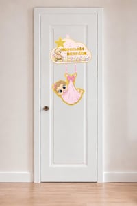Hoş Geldin Bebeğim Kız Kapı Süsü – Pembe Ayıcıklı Hastane Odası Kapı Süsü & Bebek Karşılama Dekoru