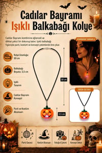 Işıklı Kabak Kolye Halloween Cadılar Bayramı Parti Malzemesi