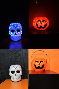 Işıklı Müzikli Balkabağı Şeker Kovası Halloween Cadılar Bayramı Parti Malzemesi