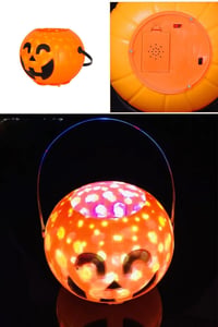 Işıklı Müzikli Balkabağı Şeker Kovası Halloween Cadılar Bayramı Parti Malzemesi