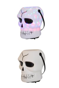 Işıklı Müzikli Kurukafa Şeker Kovası Halloween Cadılar Bayramı Parti Malzemesi
