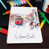 İstanbul Beyoğlu Taksim-Tünel Nostaljik Tramvay ve Galata Kulesi Tasarımlı Çizgisiz Modelist Defter