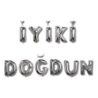 İyi Ki Doğdun 11 Parça Harf Gümüş Renk Folyo Balon Seti