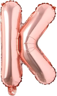 K Harf Rose Gold Folyo Balon16 İnç 36 cm