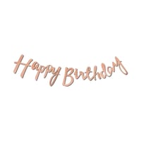 Kaligrafi Happy Birthday Rose Gold Banner