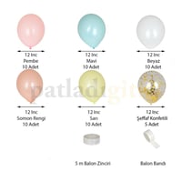 Karışık Makaron, Gold Konfetili Balon Zinciri Seti Konsept 7