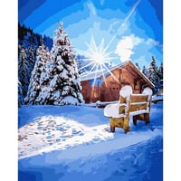 Kış Güneşi Kanvas Bez Çerçevesiz Sayılarla Boyama Hobi Seti 40x50 cm