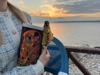 Kitap Kılıfı Ve Metal Ayraç- Gustav Klimt Öpücük 