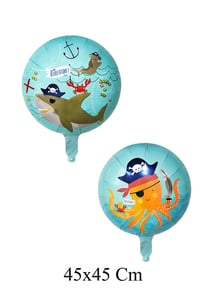 Köpek Balığı ve Ahtapot Balon 45X45 Cm Korsan Temalı Folyo Balon Set