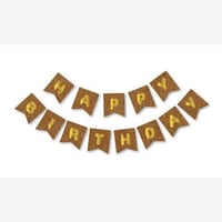Kraft Zemin Happy Birthday Gold Banner