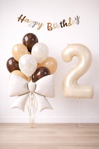 Krem Fiyonk 2 Yaş Doğum Günü Balon Seti