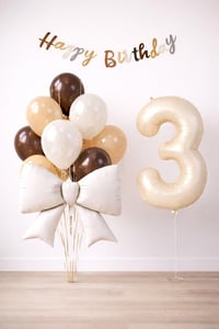 Krem Fiyonk 3 Yaş Doğum Günü Balon Seti