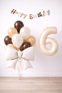 Krem Fiyonk 6 Yaş Doğum Günü Balon Seti
