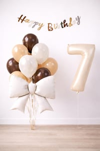 Krem Fiyonk 7 Yaş Doğum Günü Balon Seti