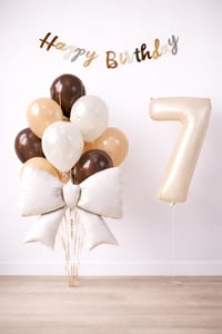 Krem Fiyonk 7 Yaş Doğum Günü Balon Seti