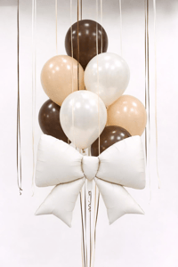 Krem Fiyonk Folyo Balon Seti – Kahverengi & Nude Lateks Balonlu