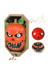 Kurukafa Kapı Süsü Işıklı Sesli Hareketli Örümcek Halloween Cadılar Bayramı Dekoru