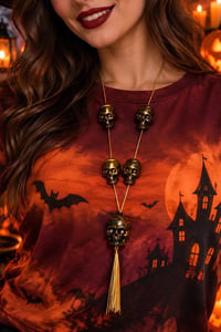 Kurukafa Kolye Altın Halloween Cadılar Bayramı Parti Malzemesi