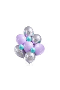 Lila Kelebek Konsepti 10'lu Balon Seti-Lila Gümüş Parti Seti